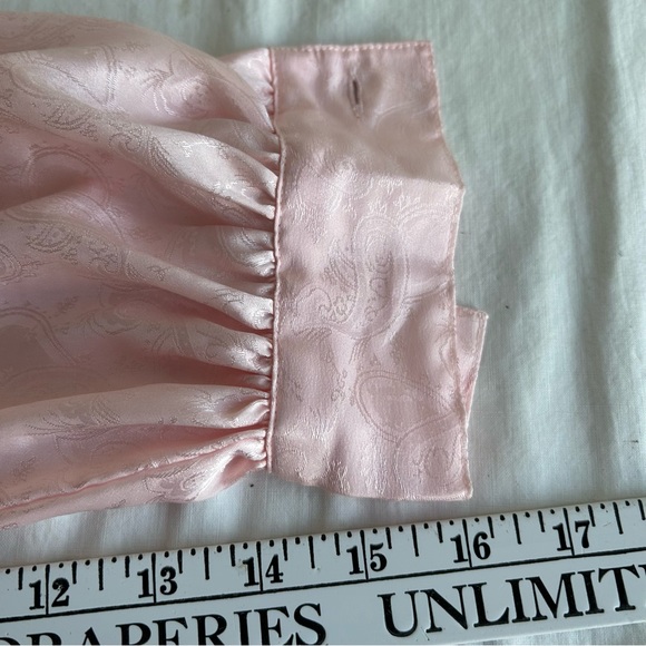 Vintage JL Plum Silky Damask Shell Pink High Neck Blouse - Picture 13 of 14